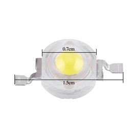 Pack of 50 SMD LED Light Emitter Components, 1 W 3.0-3.6 V High Performance LED Chip, Mini Super Bright Intensity LED Light for Floodlight (Warm White)