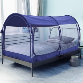 Alvantor Mosquito Net Bed Canopy Tents Dream Privacy Space Twin Size Sleeping Tents Indoor Pop Up Portable Frame Breathable Cottage Blue (Mattress Not Included)