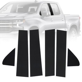 Priprilod 6 PCS Black Window Pillar Posts Trim Compatible with Chevy Silverado 1500 Compatible with GMC Sierra 1500 2019 2020 2021 2022