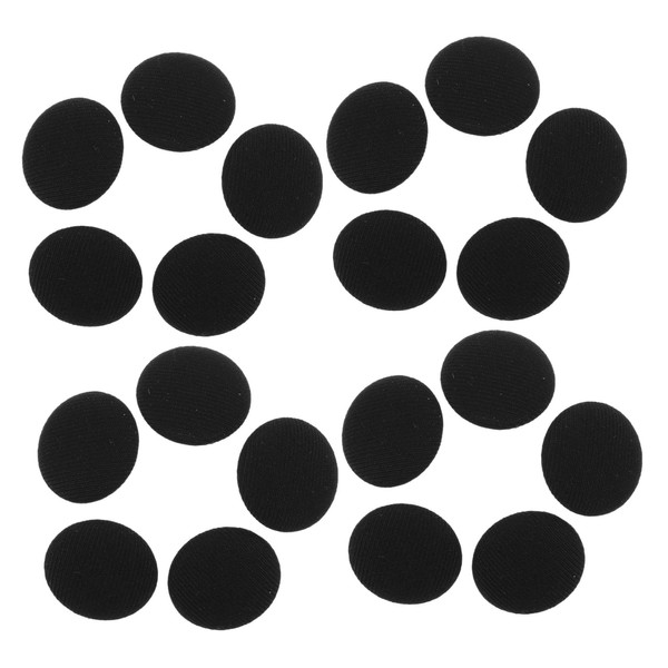 SHINEOFI 20pcs Black Sewing Buttons - Metal Shank Fabric Covered