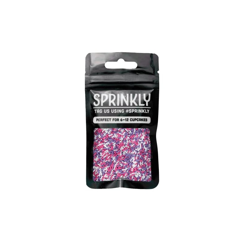 SPRINKLY - Matt Sugar Strands - Pink, White & Lilac