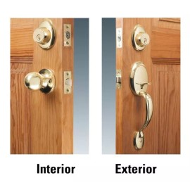 Hermex Cerradura Entrada Latón Brillante Doble Pomo Hermex 23670 Color Dorado