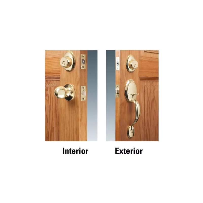 Hermex Cerradura Entrada Latón Brillante Doble Pomo Hermex 23670 Color