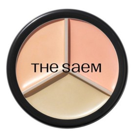 The Saem Cover Perfection Triple Pot Concealer 13.1g, 2 pieces, 03 CORRECT UP BEIGE / 더샘 커버 퍼펙션 트리플 팟 컨실러 13.1g, 2개, 03 CORRECT UP BEIGE (코렉트업 베이지)