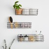 Farmlyn Creek Wall Storage Basket Organizer - Black Metal 3-Piece