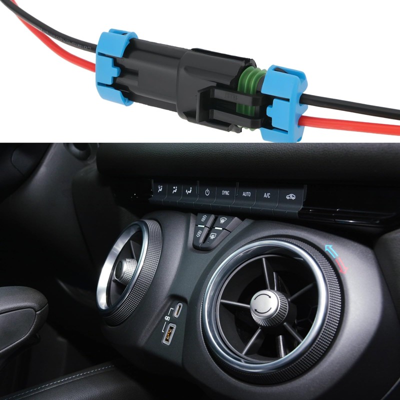 Micro Traders 4PCS 2-Pin Car Fan Plug Wiring Harness Male