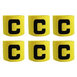 pson 6PCS Elastic Soccer Captain Armband, Nylon Football Bands for Adults & Youths, Soccer, Rugby, Basketball Player Bands(Yellow)