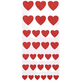 Trucraft - Glitter Heart Stickers - Red - 12mm to 25mm - Sheet of 30 - for Cards, Wedding Stationery, Favour Boxes and Craft Projects…, 5060894573917
