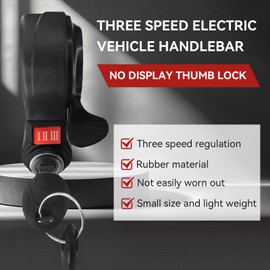 Frdhee Thumb Throttle Ebike, 3 Speed Switch Electric Scooter Throttle Thumb Accelerator Speed Controller 12V-72V Universal Controller for E-Bike Electric Scooters