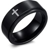 Titanium Stainless Steel Anxiety Ring Cross Rotating Ring Stress Relieving