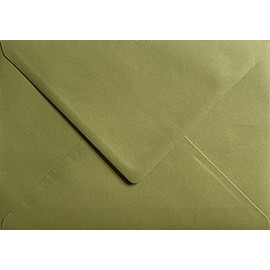 C6 Coloured envelopes for A6 Greeting Cards Wedding Invitation Crafts 114x162mm - Pack of 40 envelopes (Olive Green)