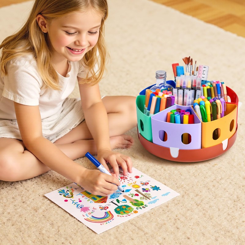 GAMENOTE Rotating Art Supplies Organizer - Lazy Susan Office School