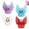 4pcs Angel Rubber Duck Car Decor with Glitter Wings (Purple/Blue/Red/White)