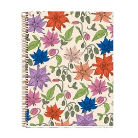 Miquelrius - A4 Notebook 4 Coloured Stripes Squared 5x5mm 120 Sheets 70gsm Spiral Bound Vintage Collection Lily Flowers