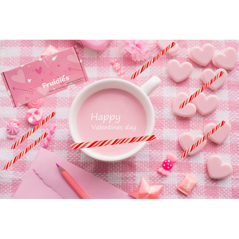 Red Swirl Candy Cane Sticks Suckers, Old-Fashioned Multicolored Mixed-Fruit Flavor,