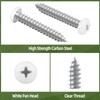 100 PCS #6 x 1/2" White Head Sheet Metal Screws,