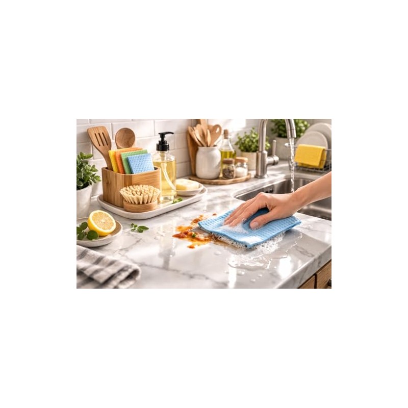 ECOKIND | 4 Pack Swedish Dish Cloths | Reusable Cleaning