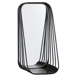 47th & Main Wire Framed Decorative Wall Mirror, Small, Black