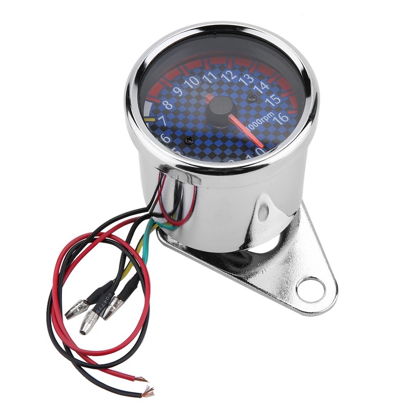 DC 12V Universal Motorcycle LED Display Tachometer Electronic Tach Meter