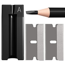 2-in-1 Metal Duckbill-Shape Eyebrow Pencil Shaper with 2 Single Edge Razor Blades - Eye Makeup Shaping Tool for Waterproof Peel Off Brow Pencils - Compact Cosmetic Shaper for Beginners & Professional…