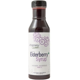 Elderberry Queen Organic Elderberry Syrup 12 Fl Oz - Immune Support Formula with Sambucus Black Elderberry & Aronia Berry - Pure Natural Certified Organic Elderberry Syrup for Kids and Adults