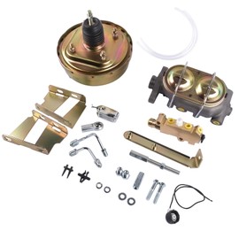 Woosphy 8" Brake Booster Conversion Kit Replacement for Chevy C10 C20 Zinc Disc/Drum Valve 1960-1966