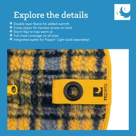 RC Pets Double-Layered, Adjustable Tundra Fleece | 12 Inches, Marigold Plaid