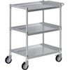 3 Shelf Stainless Steel Tubular Utility Cart | Metal Utility