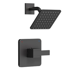 Replacement for Delta Faucet Shower Trim Kit 14 Series, Bathroom Shower Faucet Set with 6-Inch Matte Black Shower Head（Valve/Cartridge Not Included）