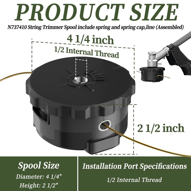BiLLNE N737410 String Trimmer Head Compatible with De-Walt String Trimmer,Fit