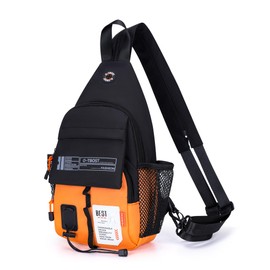 O-TBOST Lightweight Crossbody Backpack Sling Bag Small Shoulder Bags for Women Men Casual Chest Daypack Hiking Travel (Orange)