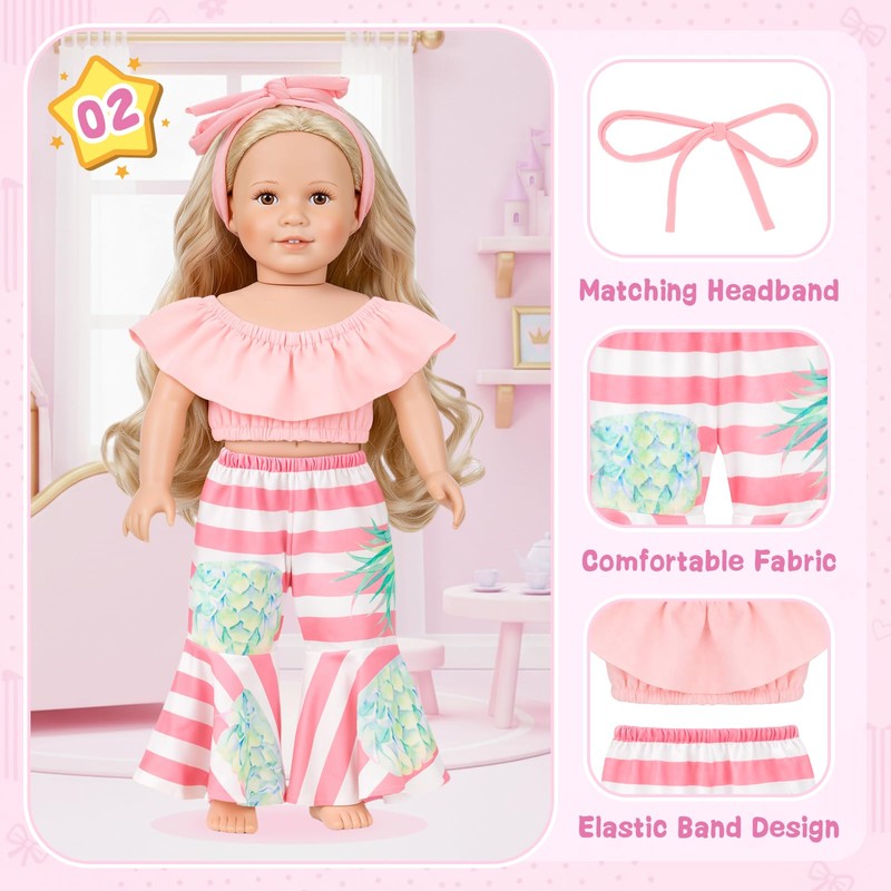 HOMQYTE 5 Sets Doll Clothes for 18 inch Dolls Baby