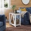 WLIVE Farmhouse End Table, Narrow Side Table with Charging Station,
