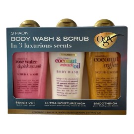 3 Pack Jabón Y Exfoliante Liquid Body Wash & Scrub 577ml C/u