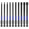 HPHOPE 10pcs Metric Hex Bit Set, 100mm, TS2 Alloy Steel,