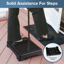 TARFEPA Non Slip One Step Stool for Seniors, Adults, Indoor/Outdoor Portable Stair Assist, Mobility Step Stool for Bedside, Car, Kitchen, Bathroom, Black