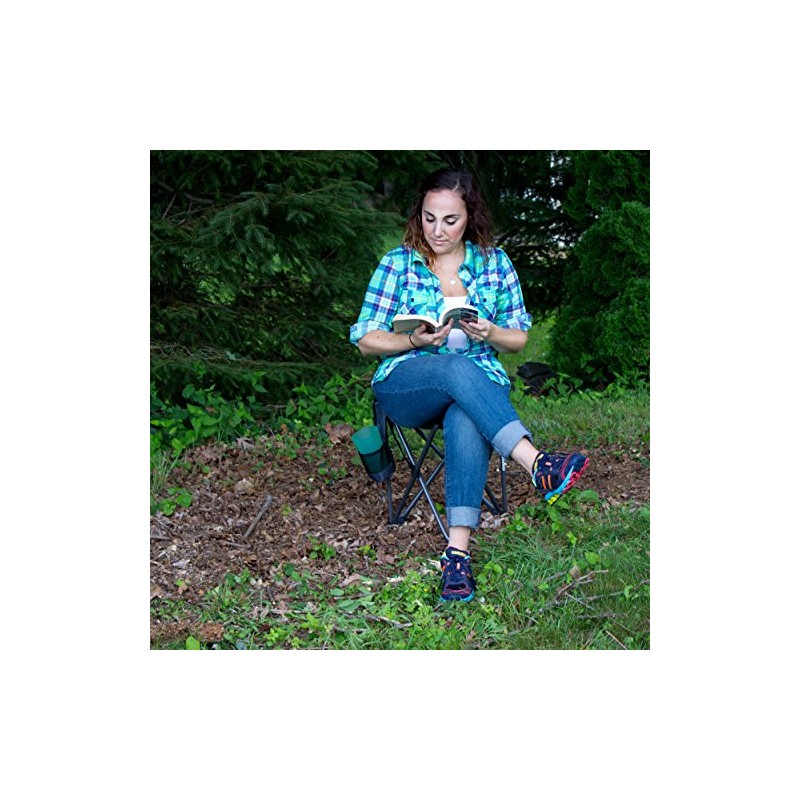 GCI Outdoor Quik-E-Seat | Portable, Folding Tripod Chair with Drink
