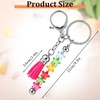 Meyeyaia 60pcs Beadable Keychain Bar,Silver Metal Beadable Keychains and Leather