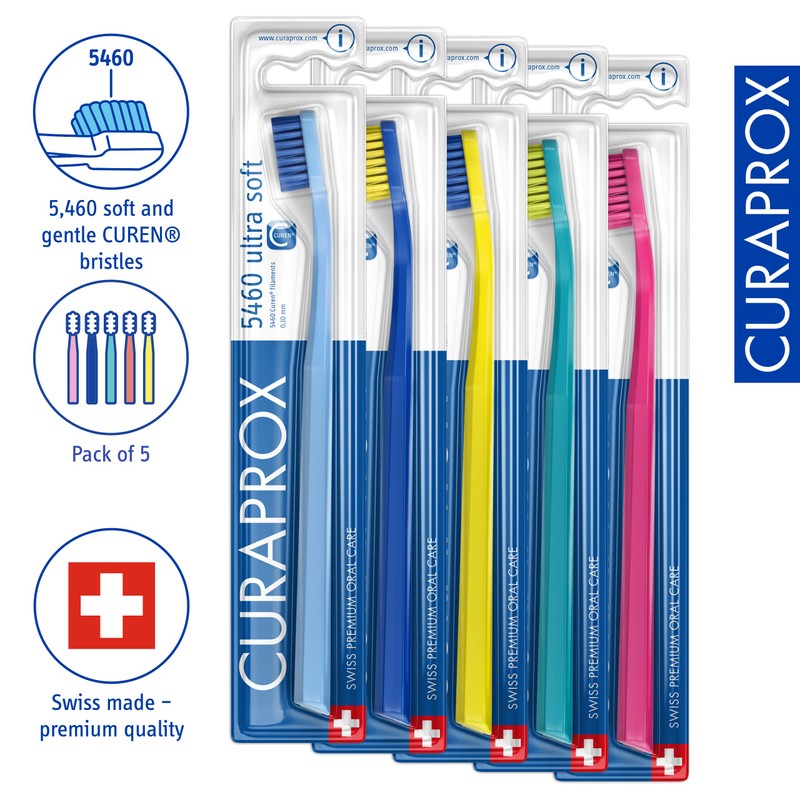 Curaprox 5 x Zahnbürste CS 5460 Ultra Soft - Handzahnbürste