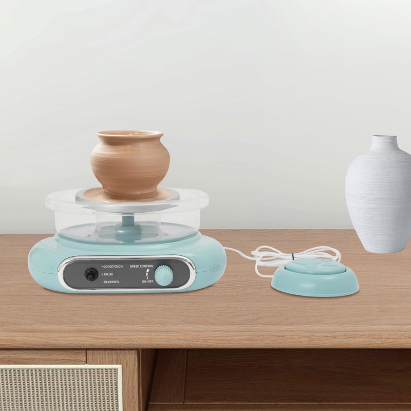 Electric Pottery Wheel Machine with Pedal Switch, Mini Pottery Wheel