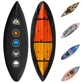 Zettum Kayak Cover 10 FT - 600D Canoe Cover for Outdoor Storage, Heavy Duty & Waterproof, Fade-Resistant Kayak Accessory for Canoe, Paddle Board, SUP, Boat, and Kayaks