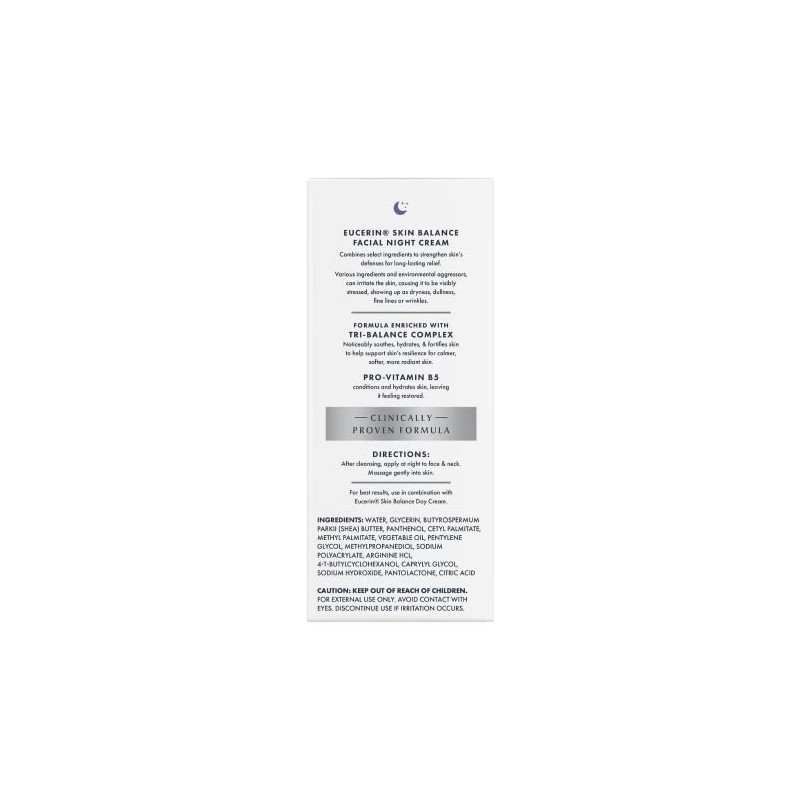 Eucerin Skin Balance Night Cream, humectante facial para piel sensible