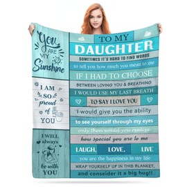 MEUYFLR Daughter Gifts from Mom Dad Daughter Blanket Gifts for Christmas/Graduation/Birthday 60''x50''