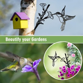 OULYDEKO Hummingbird Gifts，Metal Birds Hummingbird Ornament,Craft Statue Ornaments Yard Art Garden Bird Wall Decor,Outdoor Bird Decor, Yard Ornaments Hummingbird Gifts for Women