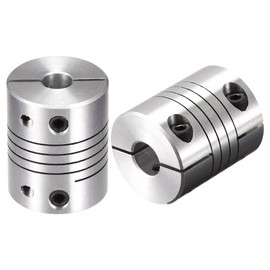 sourcing map Motor Shaft 6 mm to 12 mm Spiral Beam Coupler Coupling 25 mm Diameter 30 mm Length Pack of 2