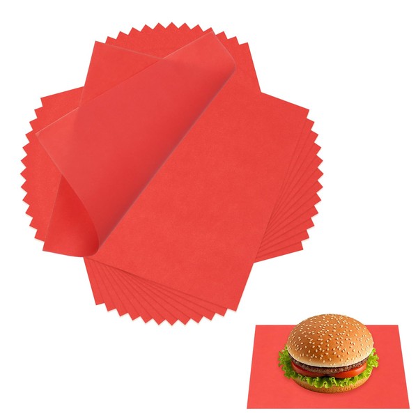 sourcing map 100 Pcs Wax Paper Sheets for Food, 7