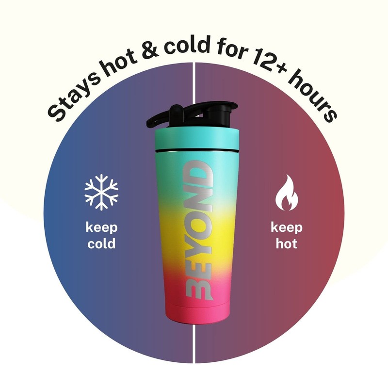 Beyond Fitness Premium Insulated Stainless Steel Protein Mixer Shaker Supplement