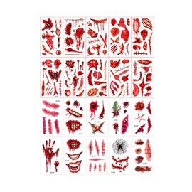 Johnny Jerry Halloween Tattoo Sticker Wound Tattoo Cosplay Tattoo 20 sheets / 죠니제리 할로윈 타투 스티커 상처문신 코스프레 타투 20장