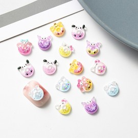 [Overseas] Sanrio Nail Parts Sanrio Donut Nail Art Accessories Diy Snack Play Coolomimeti Resin Accessories Material Free Size/ nail glue 4ea