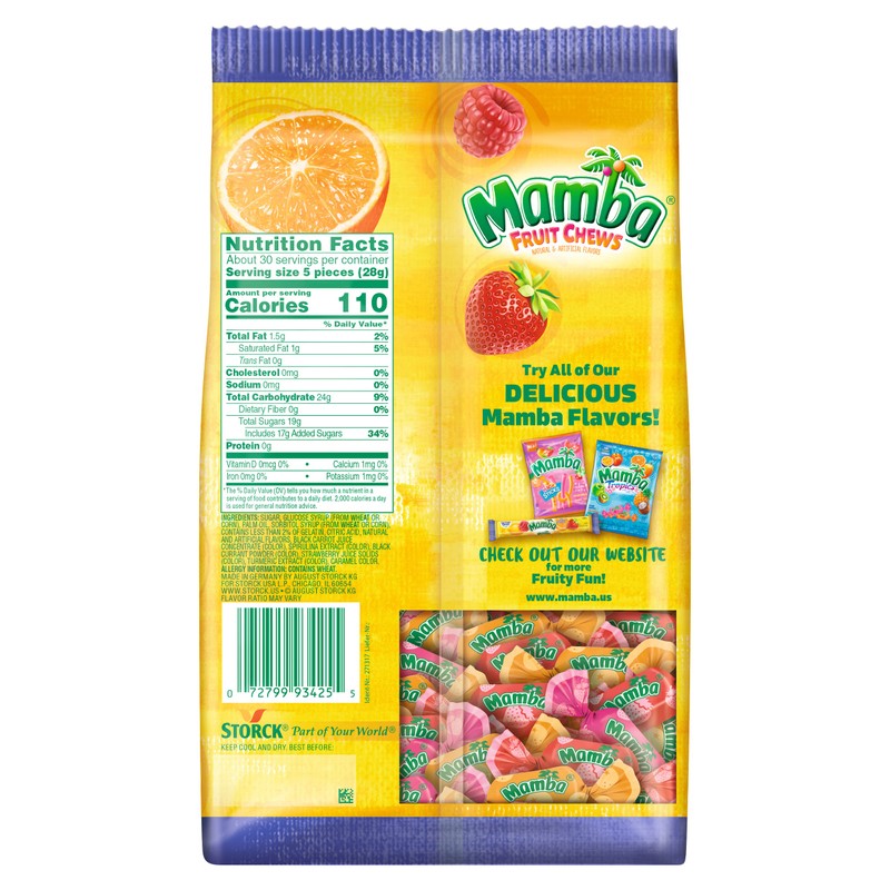 Mamba Fruit Chews Candy, 30 Oz Bag